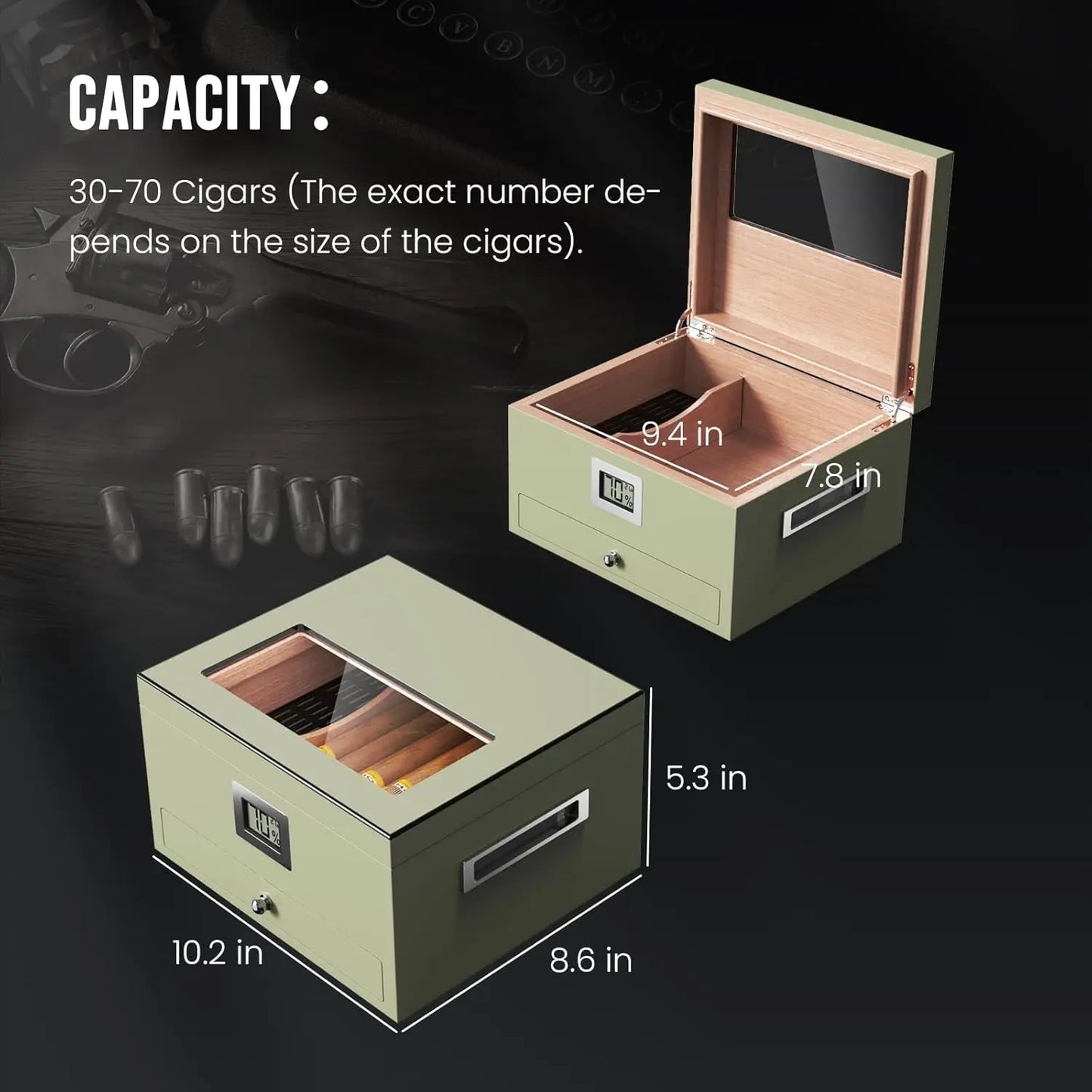 Mojar Spanish Cedar Cigar Humidor 30-70 Count
