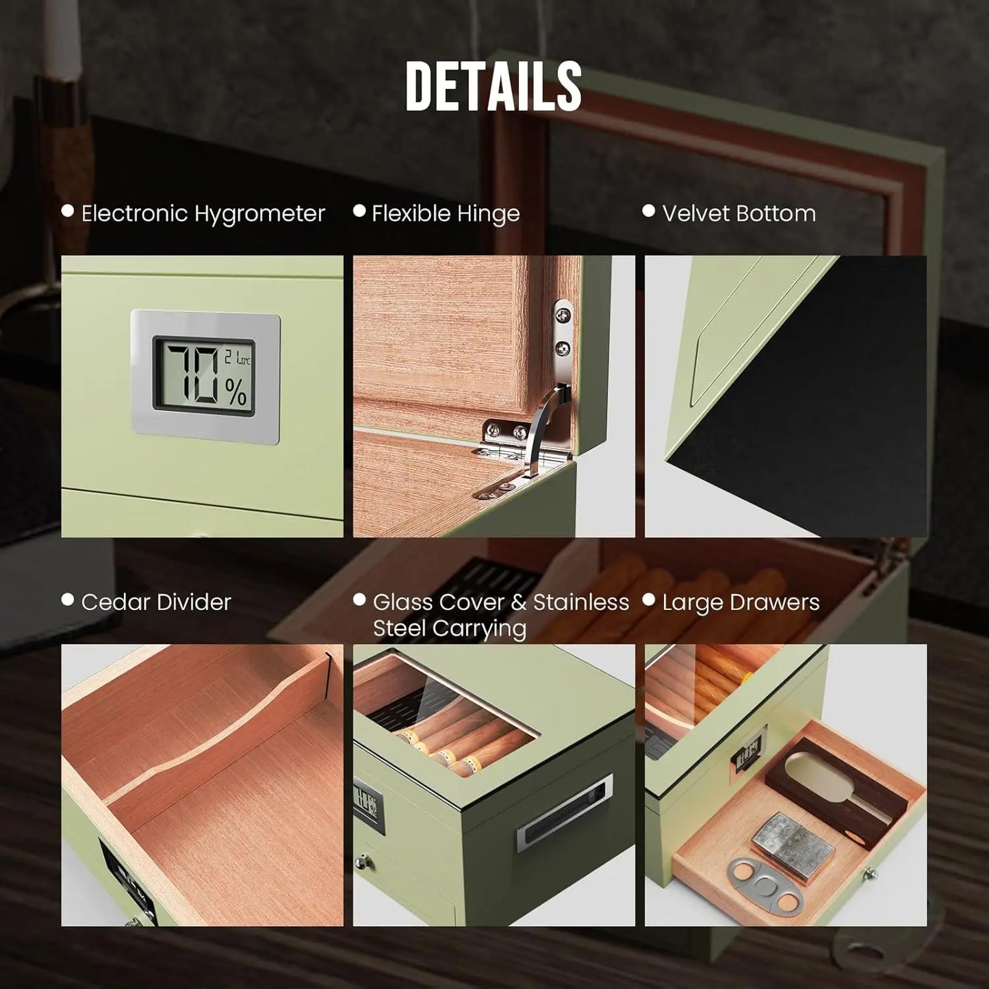 Mojar Spanish Cedar Cigar Humidor 30-70 Count