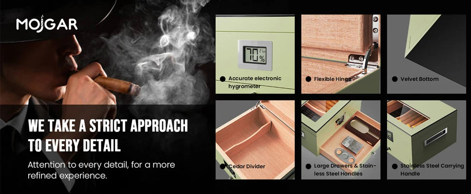 Mojar Spanish Cedar Cigar Humidor 30-70 Count