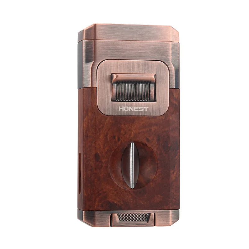 Windproof Dual Flame Torch Lighter & V Cutter