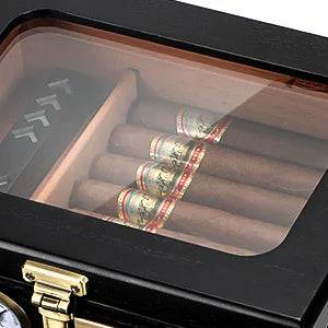 Tabletop Combination Lock Cigar Humidor w/Accessory Draw