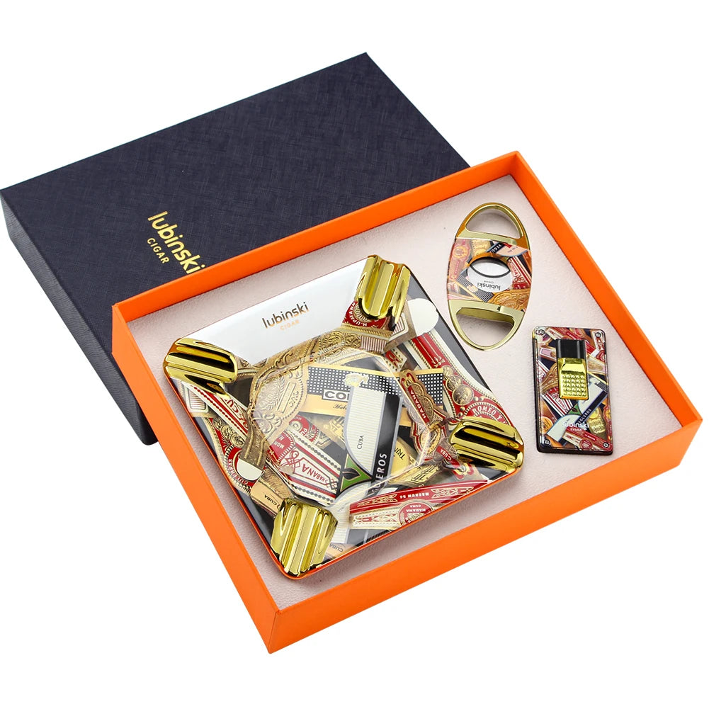 Cigar Ashtray & Lighter Gift Set