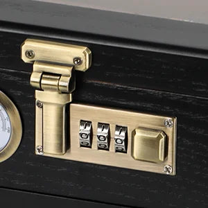 Tabletop Combination Lock Cigar Humidor w/Accessory Draw