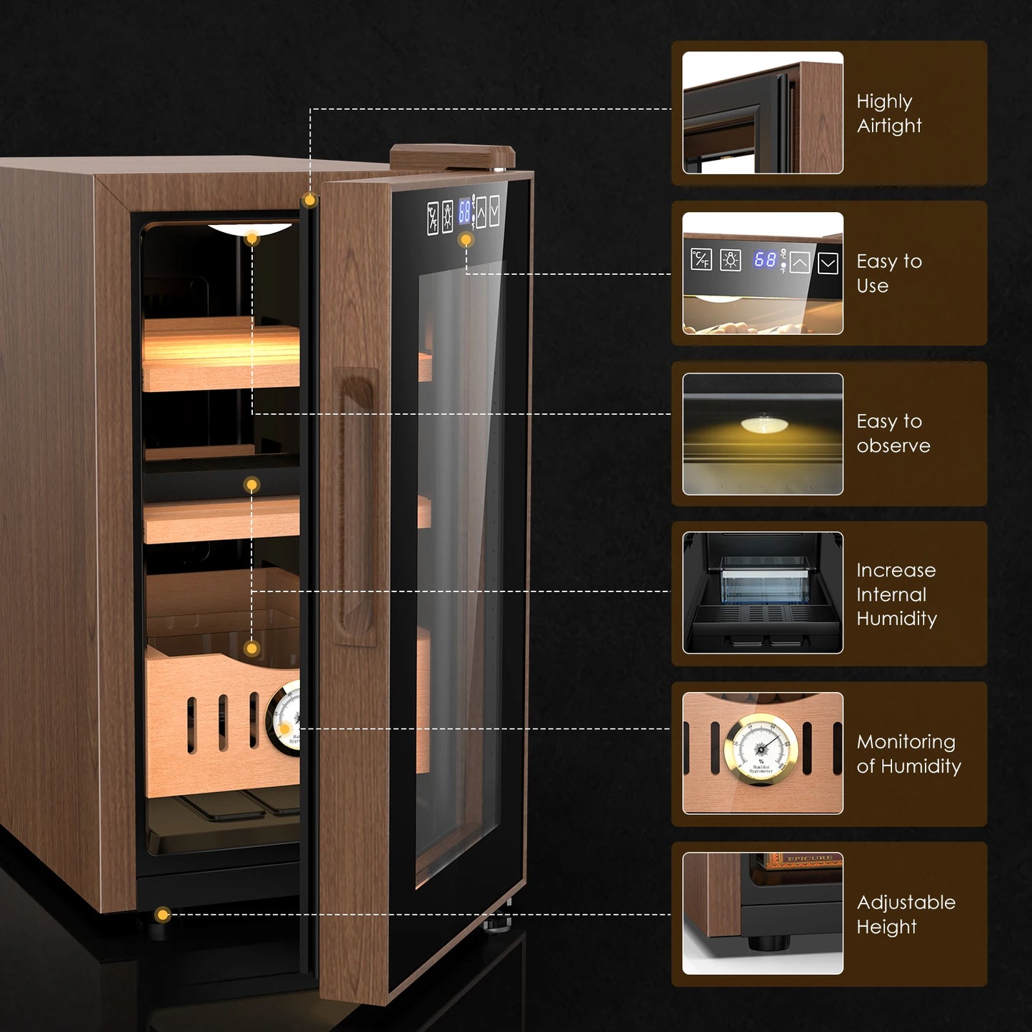 Temperature Controlled Cigar Humidor