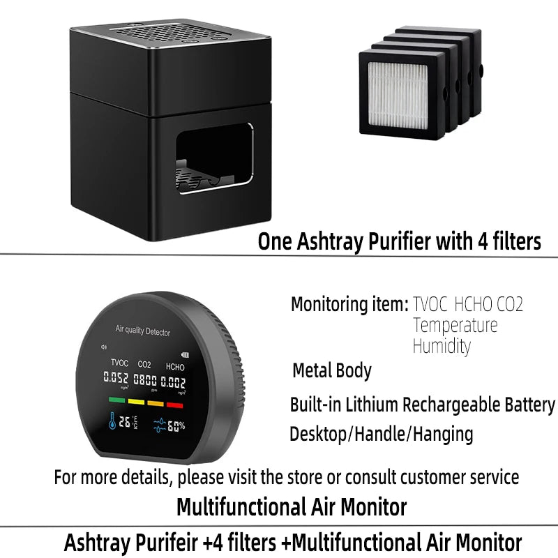 Smokeless Desktop Air Purifying Ashtray