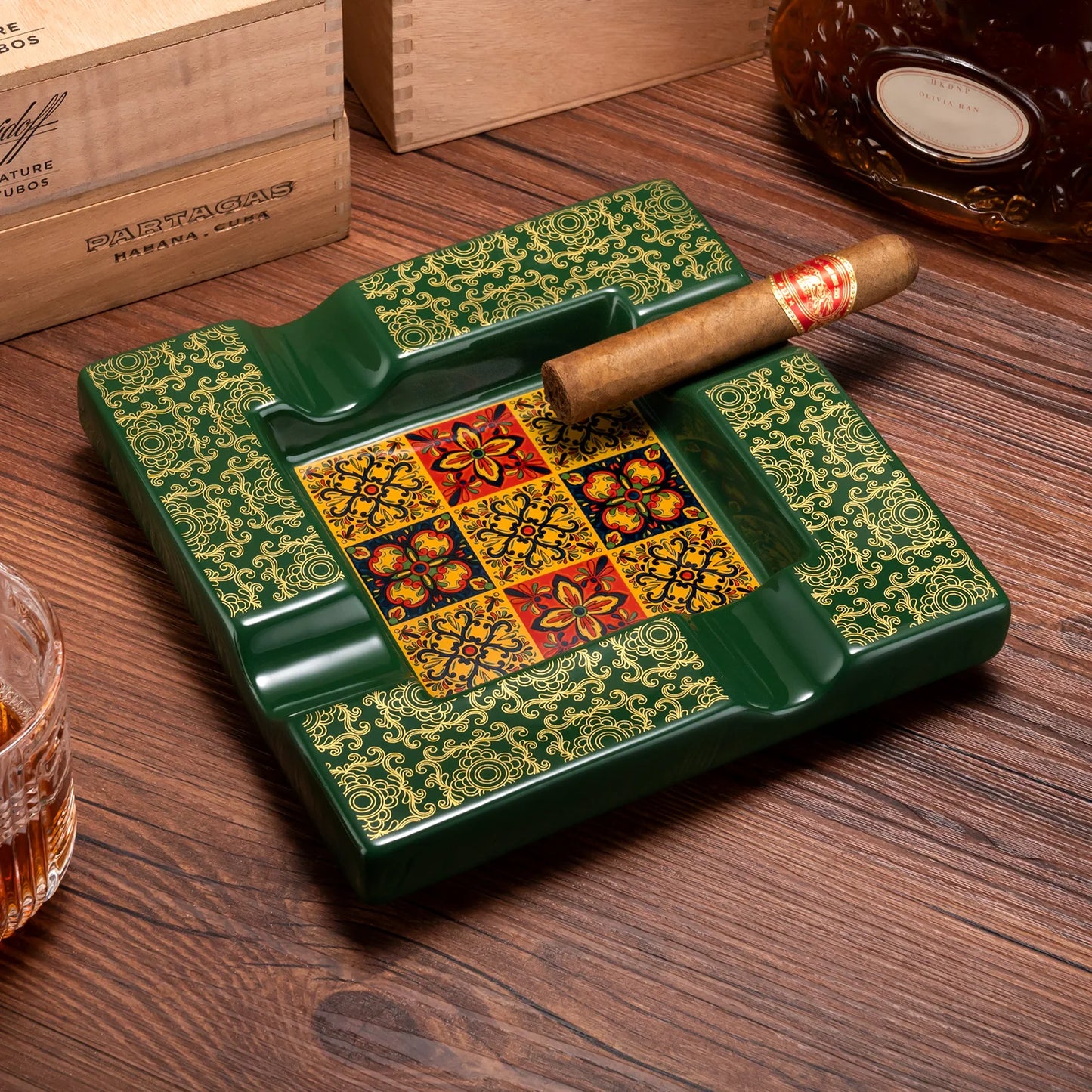 Ceramic Cigar Ashtray Square