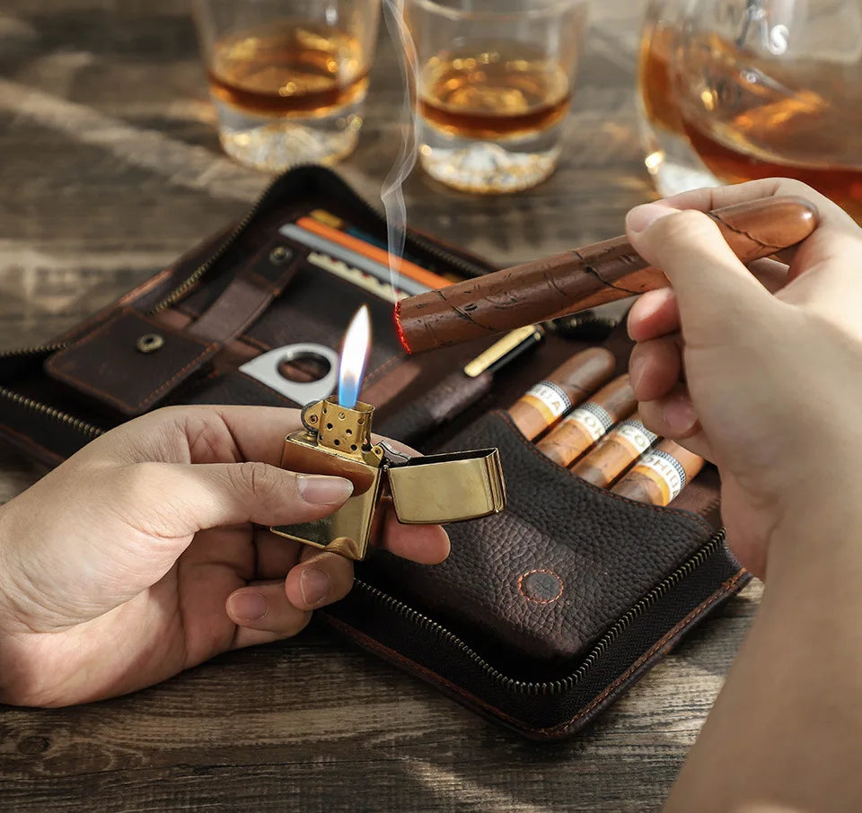 Leather Travel Humidor & Organizer