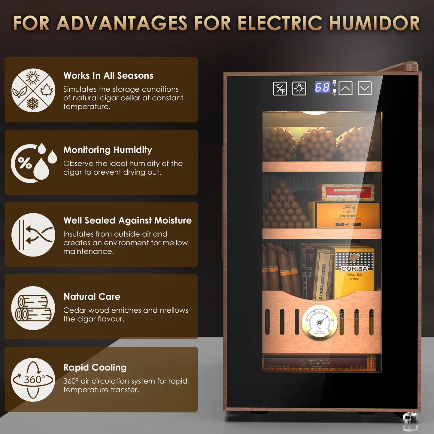 Temperature Controlled Cigar Humidor