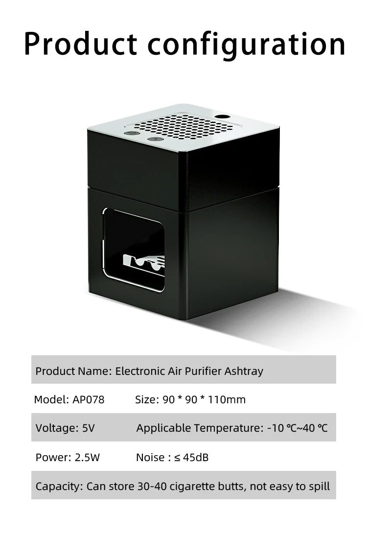 Smokeless Desktop Air Purifying Ashtray