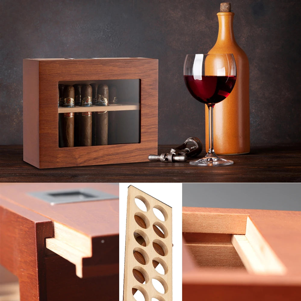 Cedar Wood Glass Window Humidor