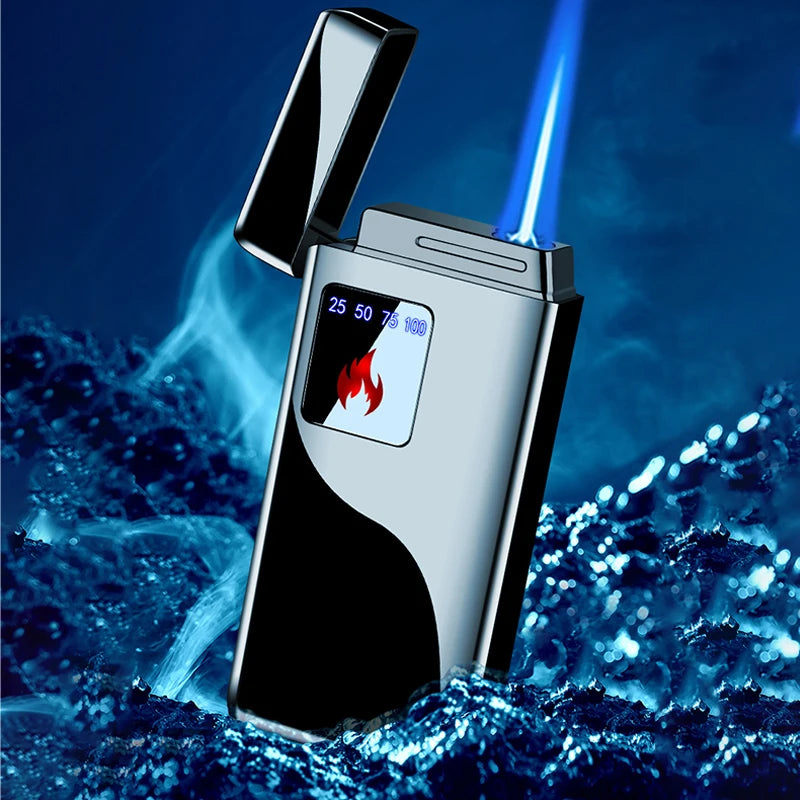 Electric Digital Display Windproof Jet Torch Lighter