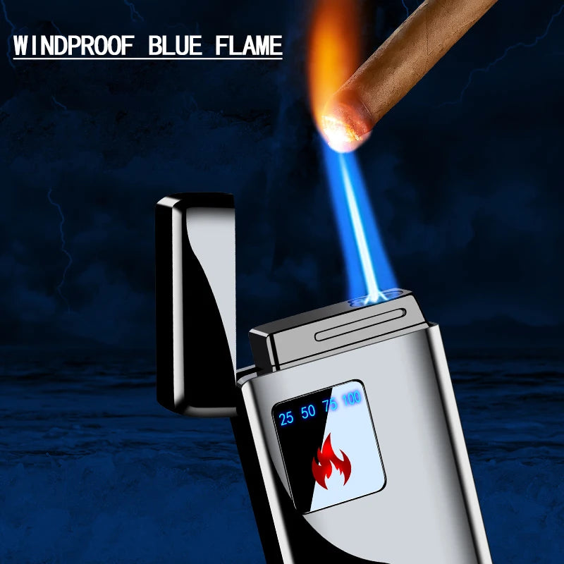 Electric Digital Display Windproof Jet Torch Lighter