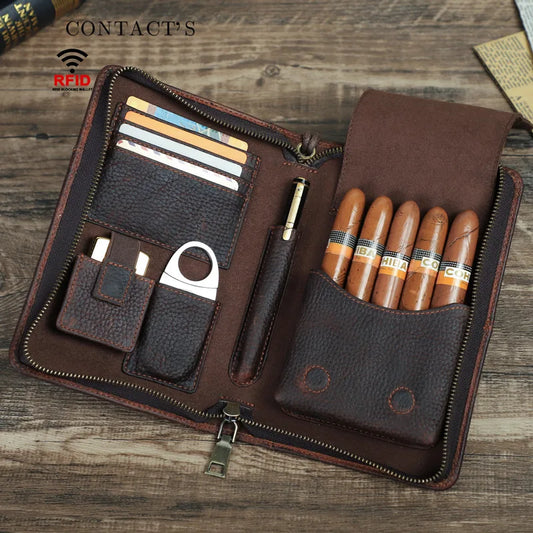 Leather Travel Humidor & Organizer