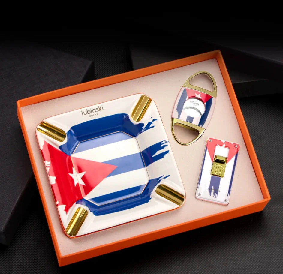 LUBINSKI Cigar Ashtray and Lighter gift set